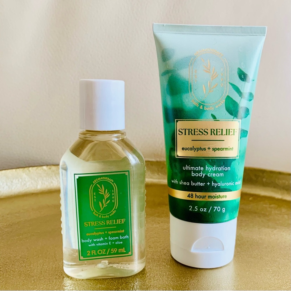 Bath & Body Works Stress Relief Eucalyptus Spearmint Set New